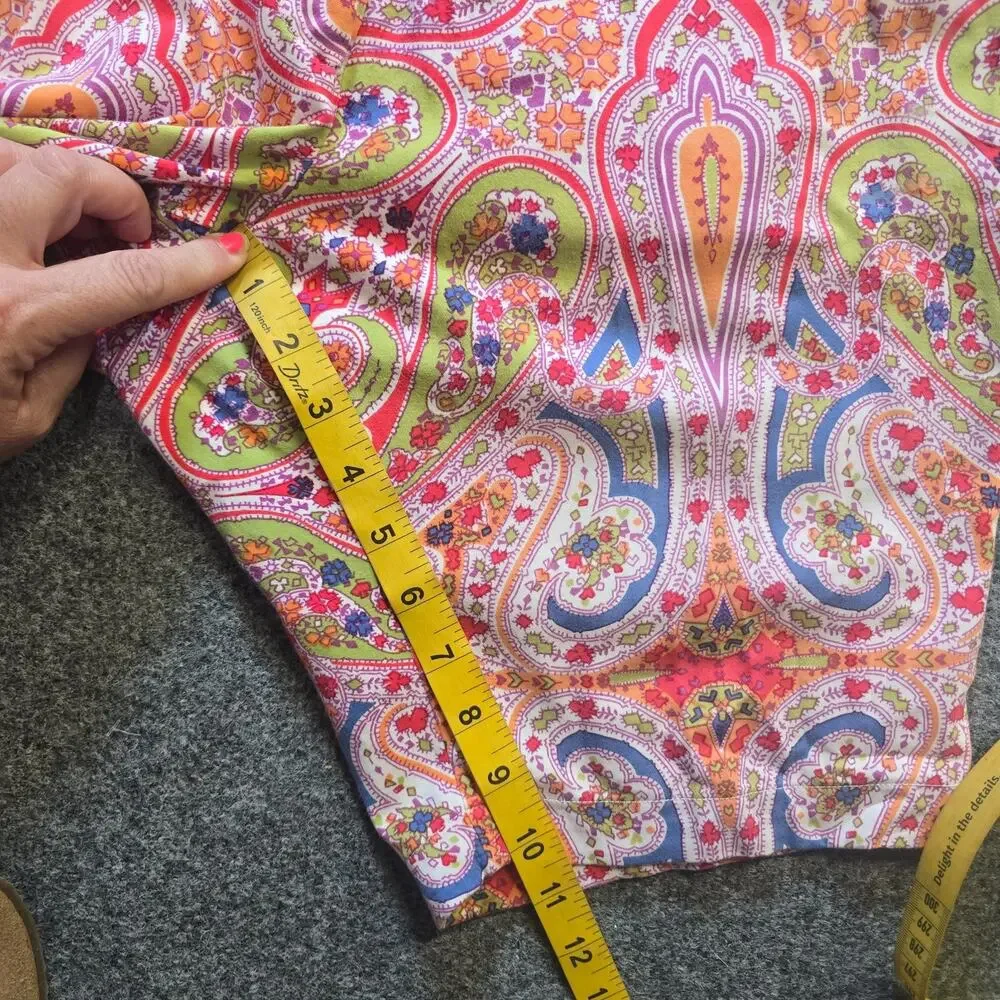 Peter Millar Shorts Women Size 6 Pink Orange Paisley 10 Inch Golf Bermuda Casual